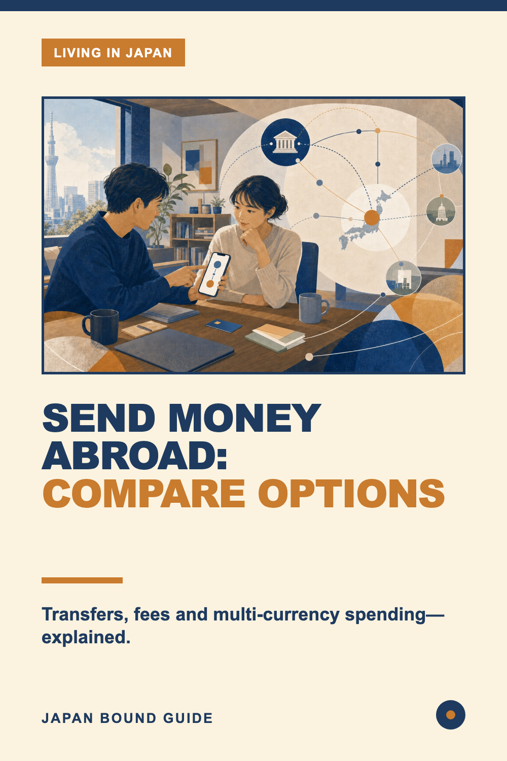 Pinterest guide to international transfers and multi-currency spending from Japan